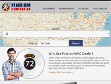 Tablet Screenshot of findhvacdealer.com